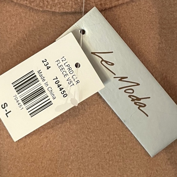 NWT Le Moda Vintage 80s Long Camel Cardigan Vest Shawl; Size S-L - Picture 10 of 10